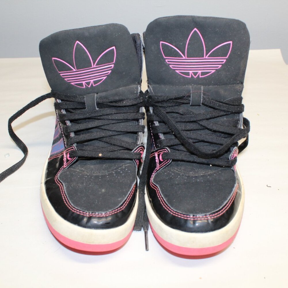 Adidas Black Iridescant Athletic Shoes